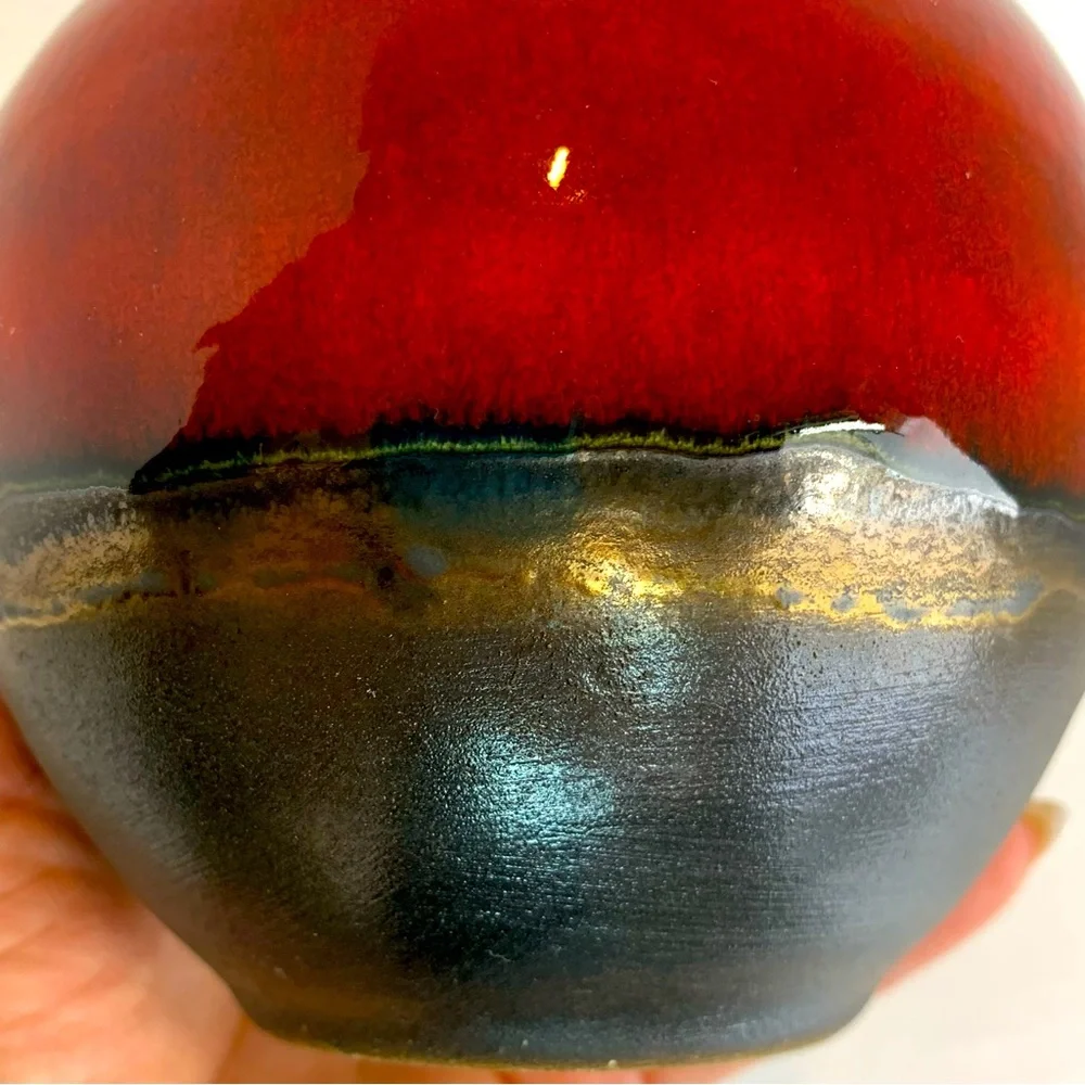 Gorgeous Red/Black Crate&Barrel Bud Vase